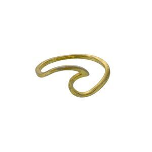 Estate Sterling Silver 925 Gold Plated Wave Ring Size 5